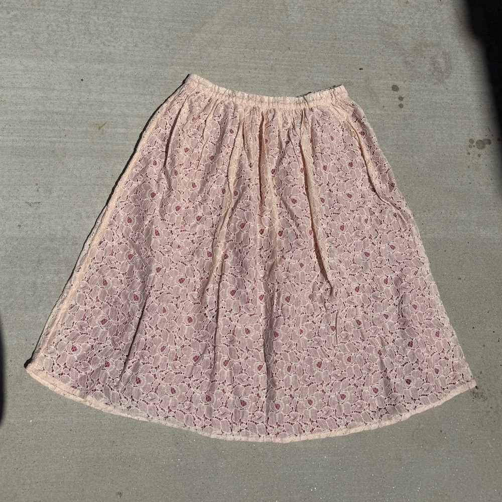 Gymboree Lace Skirt in Cream and Red